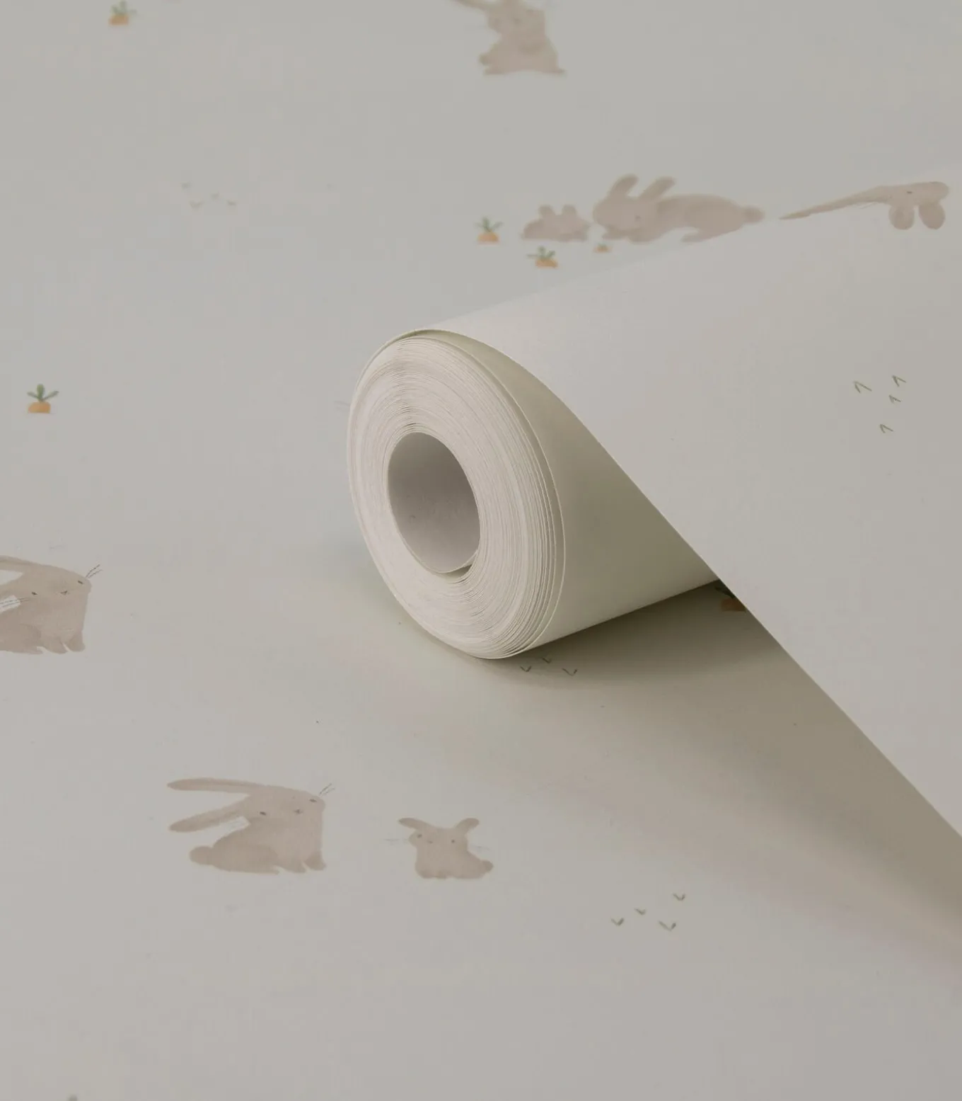 Vliesbehang Baby Bunny Bruin/Wit