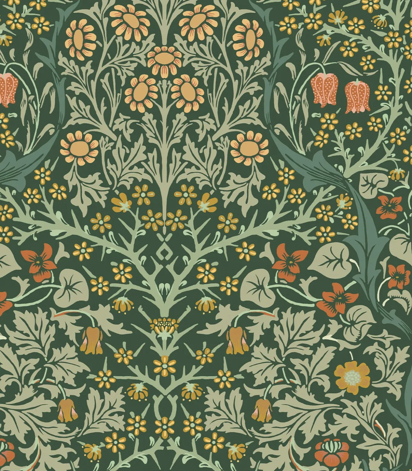 Vliesbehang Blackthorn Deep Green