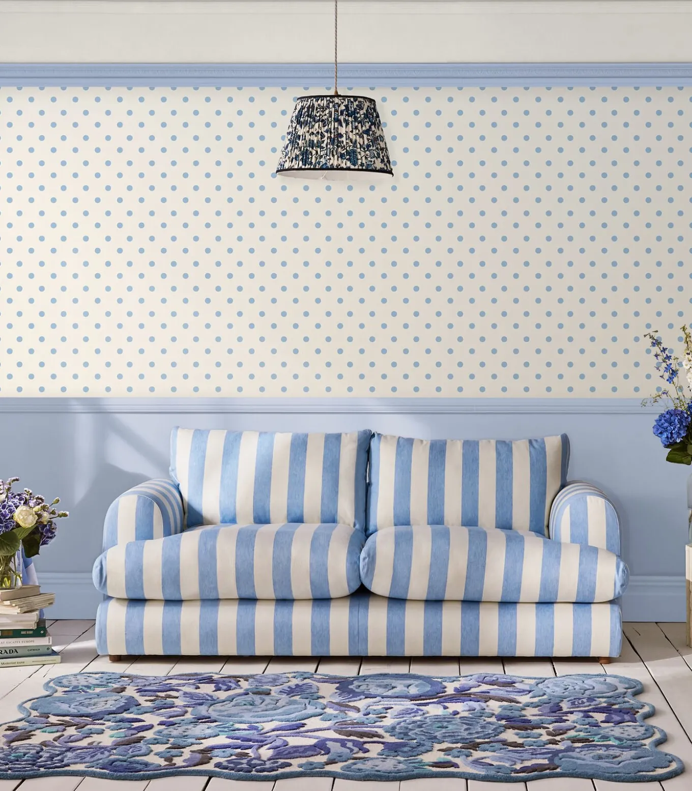 Vliesbehang Button Spot Blue