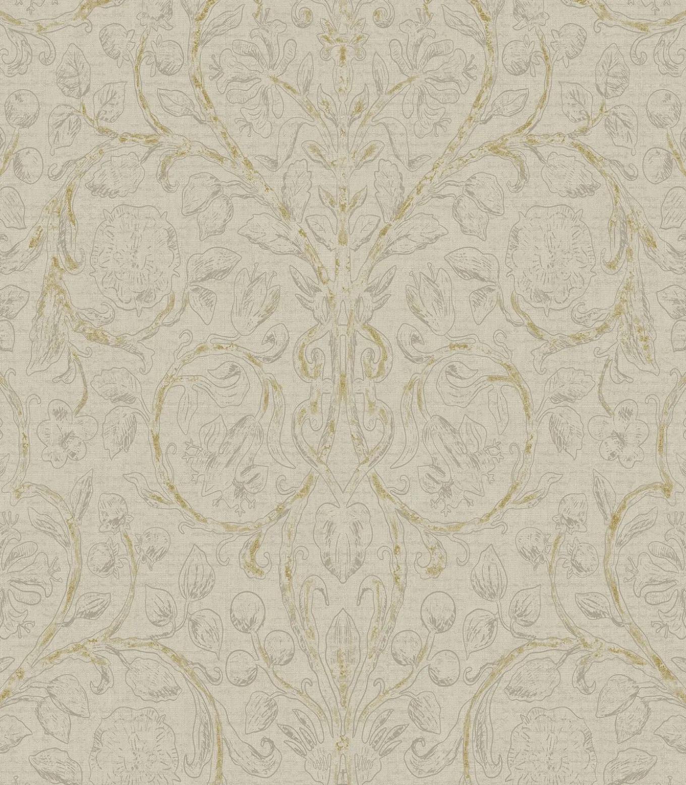 Vliesbehang Classic curl light grey