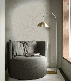 Vliesbehang Classic curl light grey