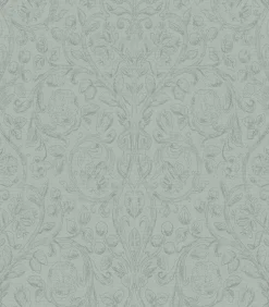 Vliesbehang Classic curl sea green