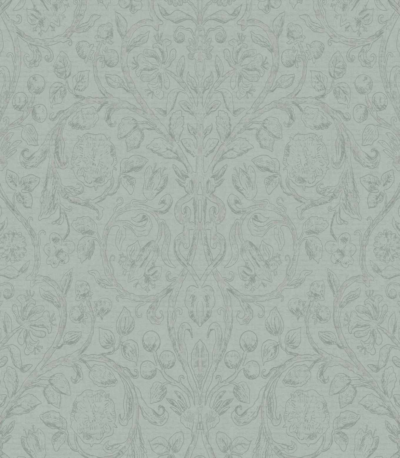 Vliesbehang Classic curl sea green