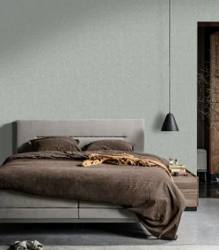 Vliesbehang Classic curl sea green