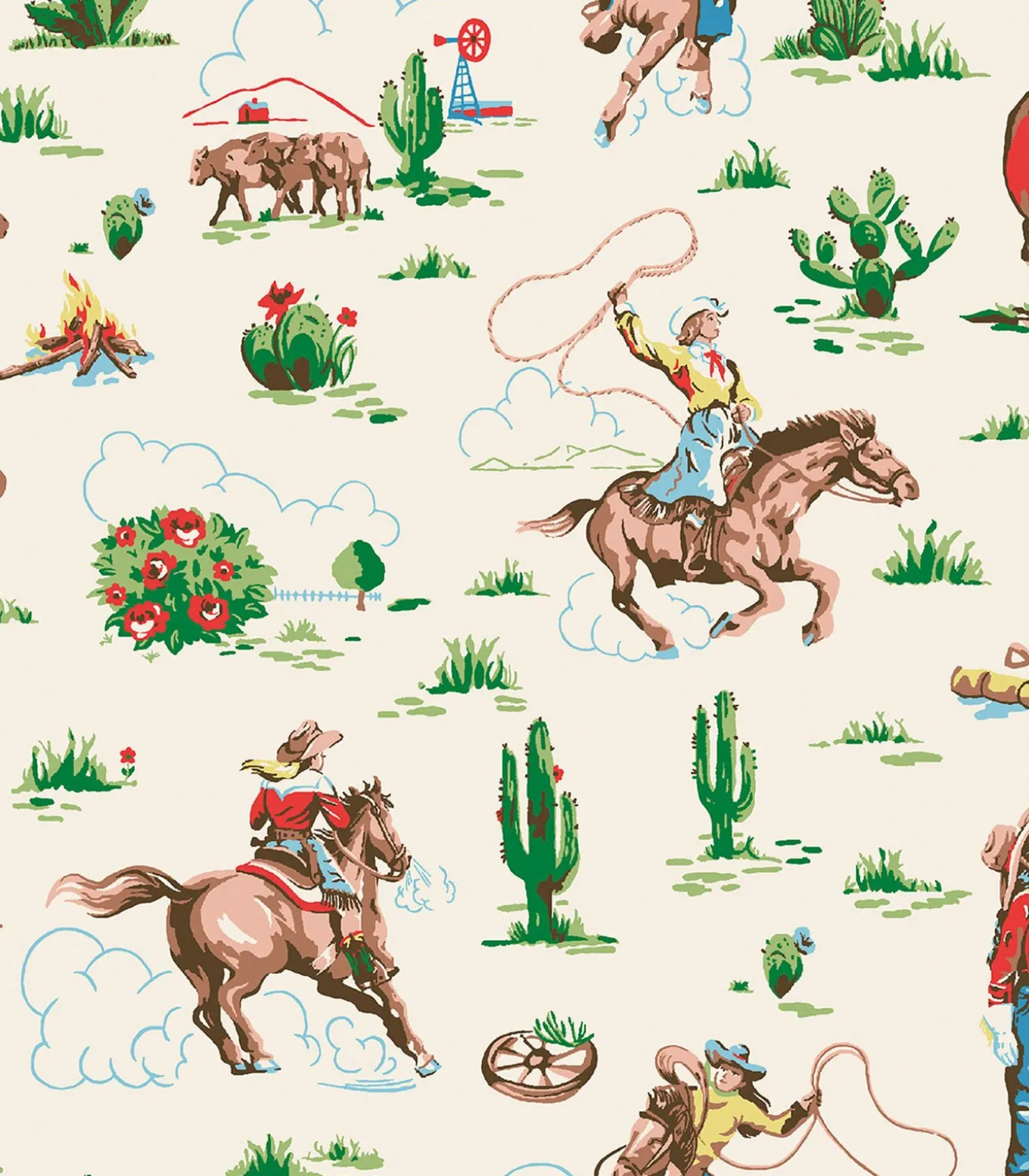 Vliesbehang Cowgirls Multi