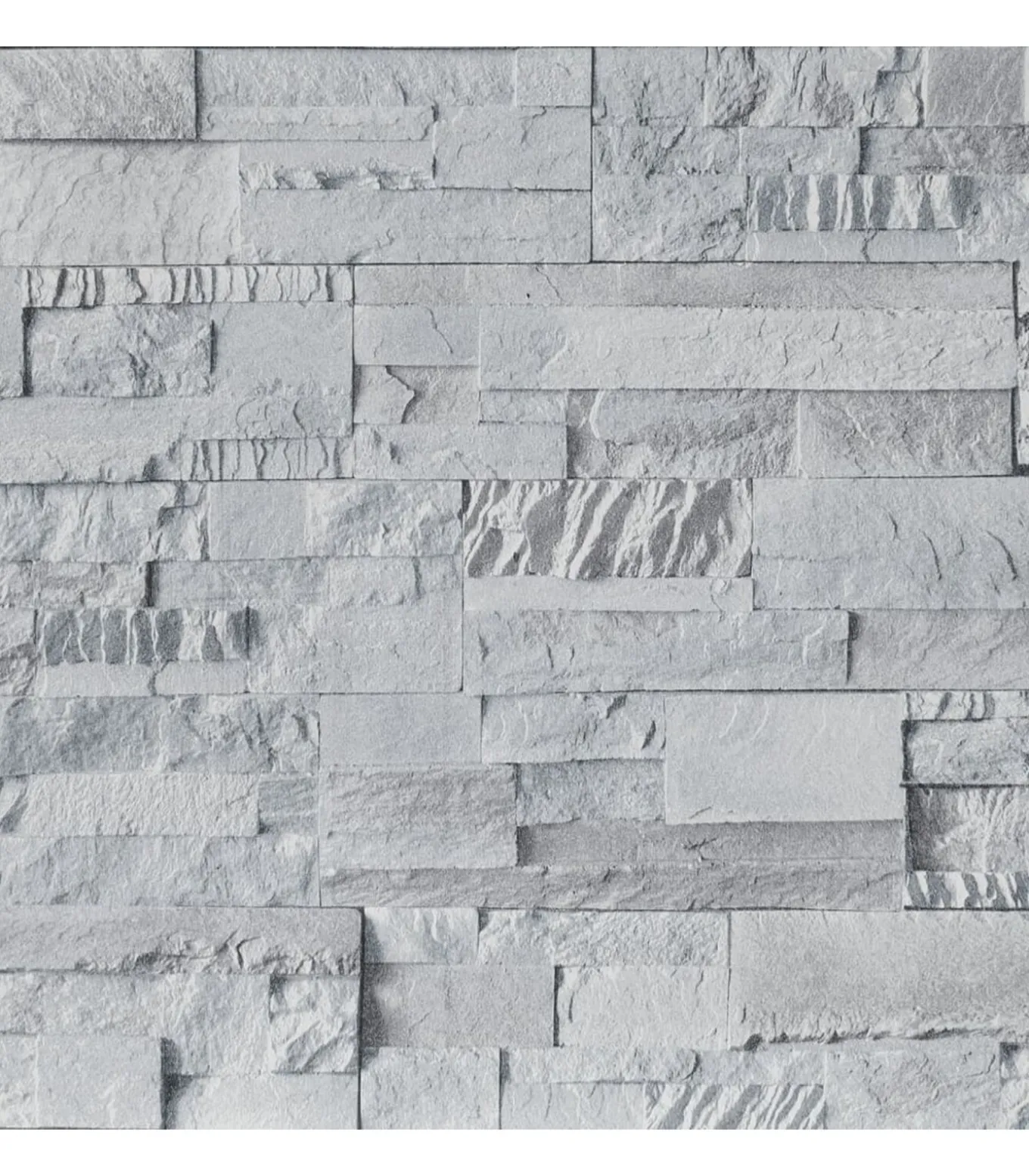 Vliesbehang 3D steen-look 10x0,53 m lichtgrijs