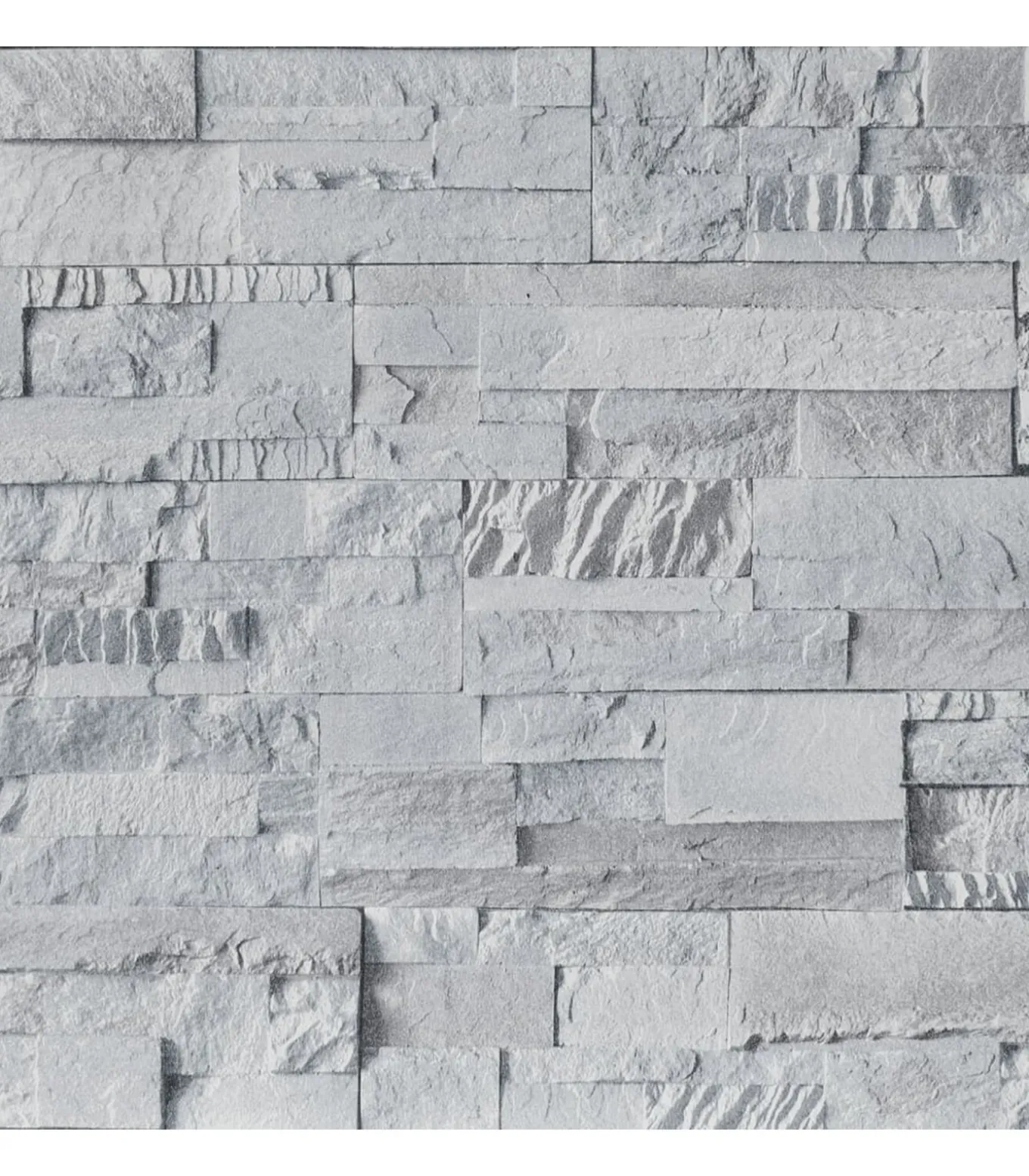 Vliesbehang 3D steen-look 10x0,53 m lichtgrijs