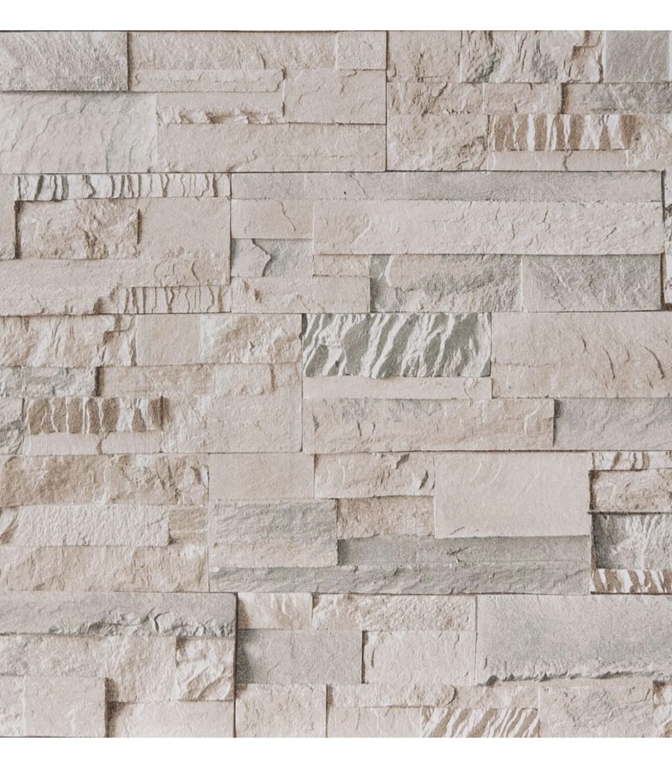 Vliesbehang 3D steen-look 10x0,53 m grijs en beige