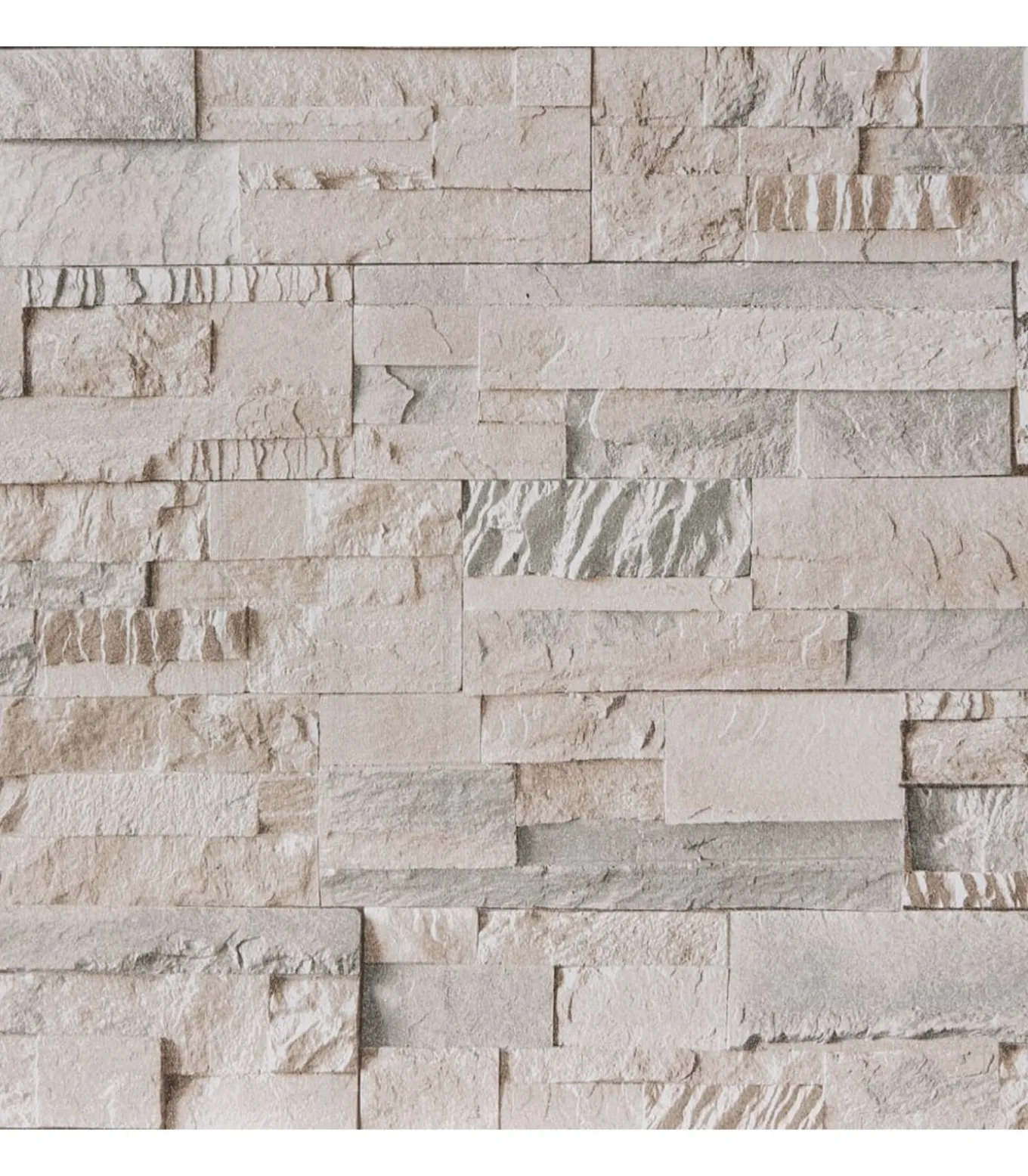 Vliesbehang 3D steen-look 10x0,53 m grijs en beige