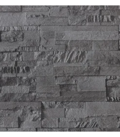 Vliesbehang 3D steen-look 10x0,53 m zwart