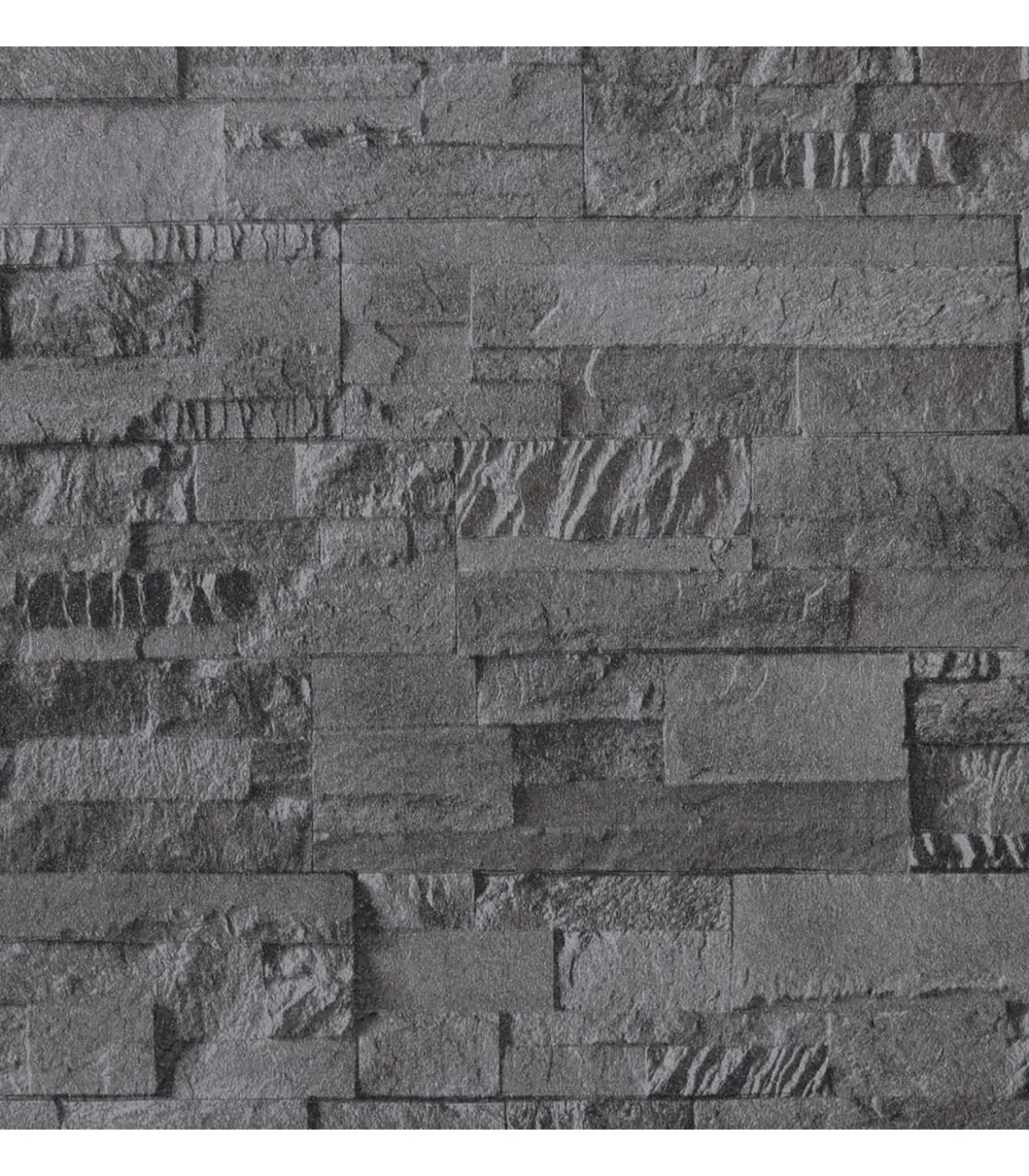 Vliesbehang 3D steen-look 10x0,53 m zwart