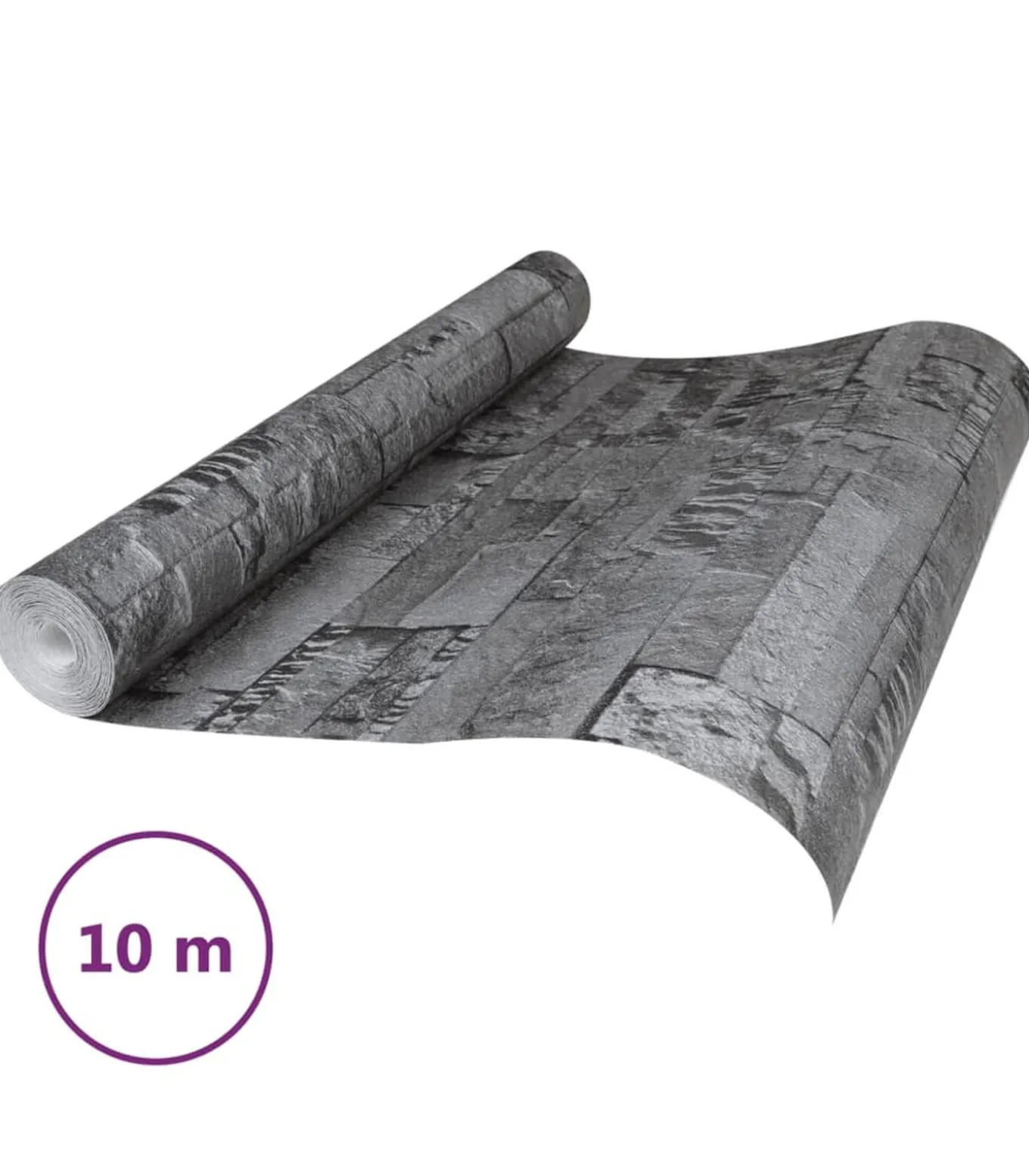 Vliesbehang 3D steen-look 10x0,53 m zwart