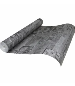 Vliesbehang 3D steen-look 10x0,53 m zwart