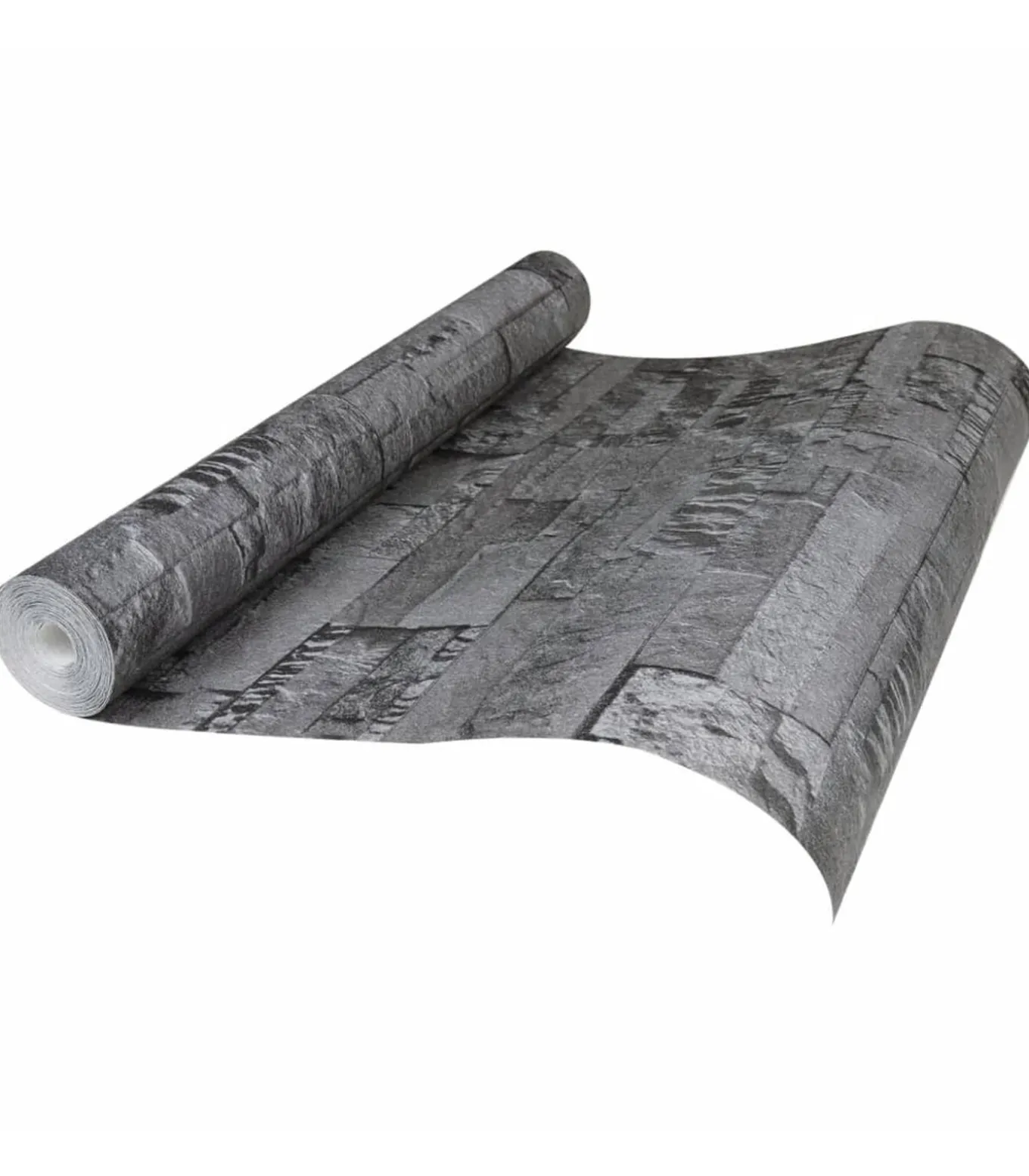 Vliesbehang 3D steen-look 10x0,53 m zwart