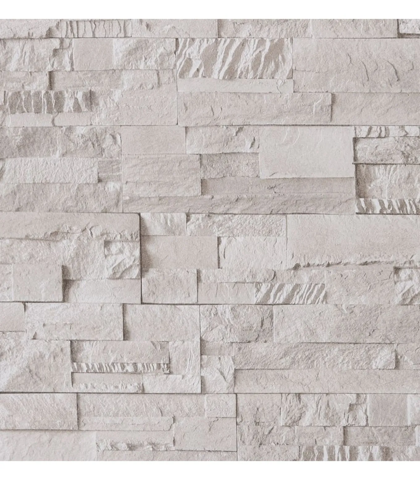 Vliesbehang 3D steen-look 10x0,53 m crèmekleurig