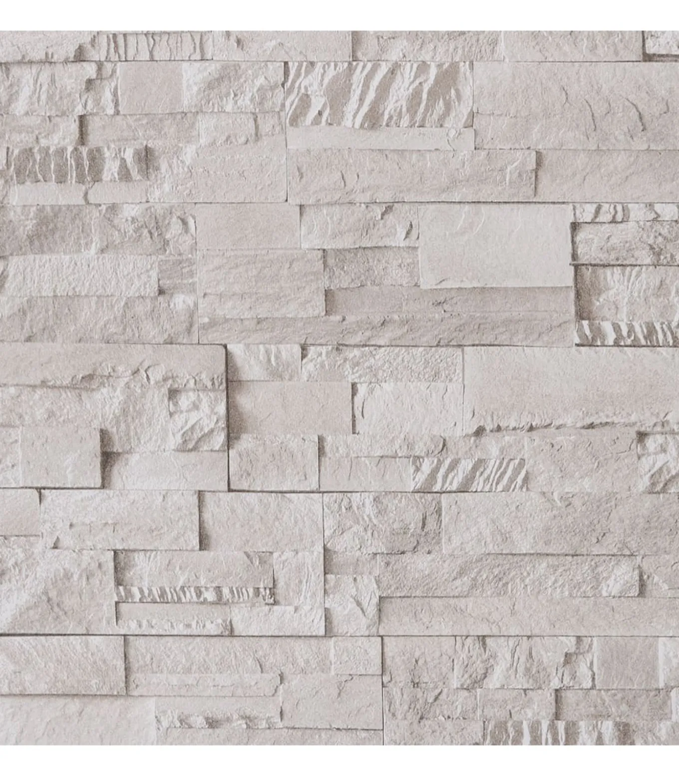 Vliesbehang 3D steen-look 10x0,53 m crèmekleurig