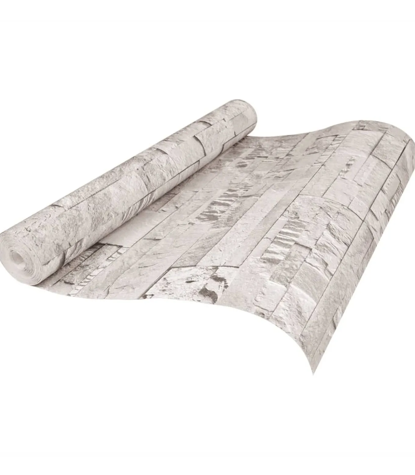 Vliesbehang 3D steen-look 10x0,53 m crèmekleurig