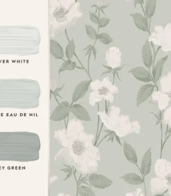 Vliesbehang Fleurir Smoke Green | Zacht