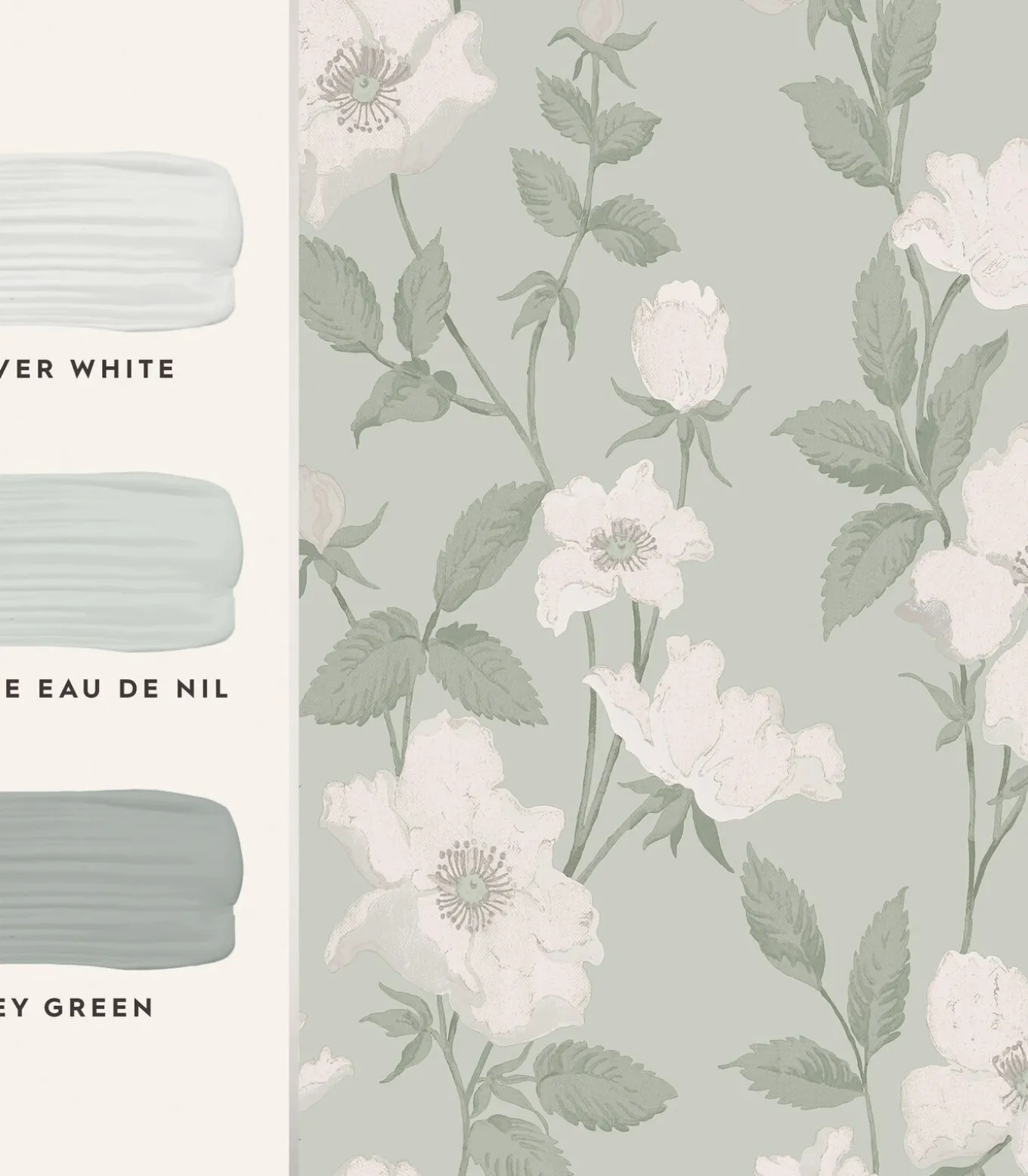 Vliesbehang Fleurir Smoke Green | Zacht