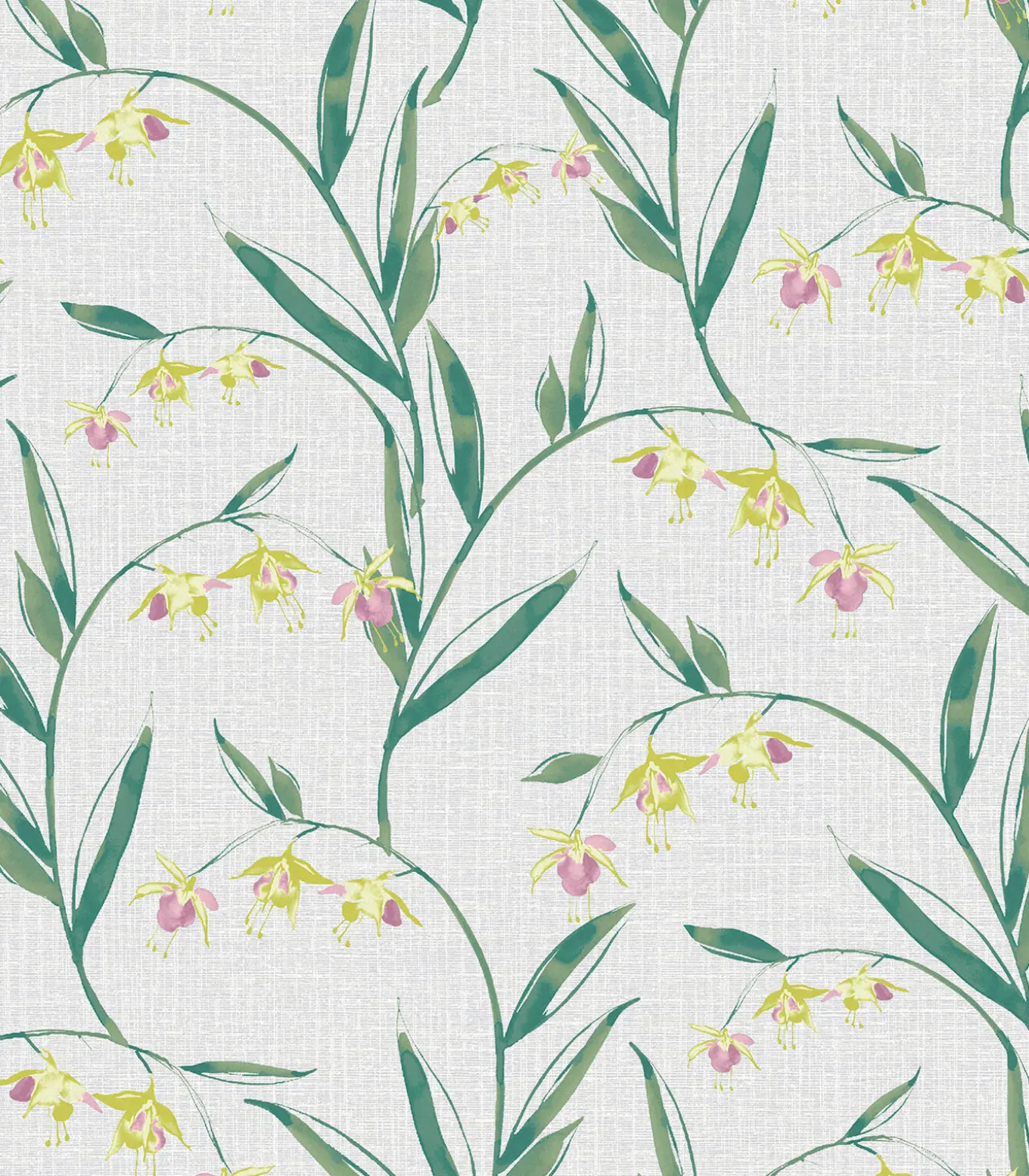 Vliesbehang Fulwell Fuchsia Grijs