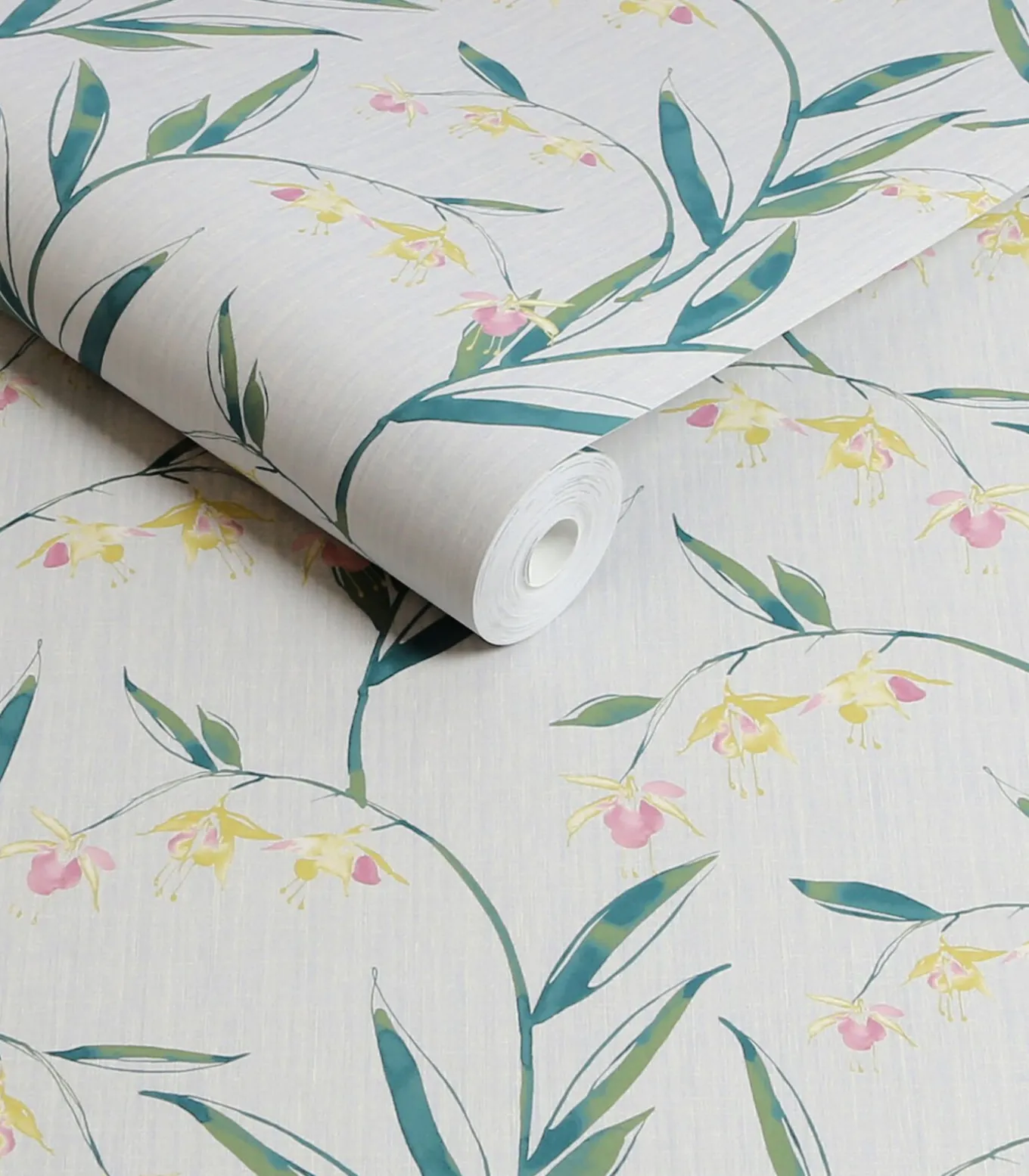 Vliesbehang Fulwell Fuchsia Grijs