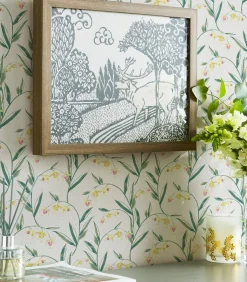 Vliesbehang Fulwell Fuchsia Grijs