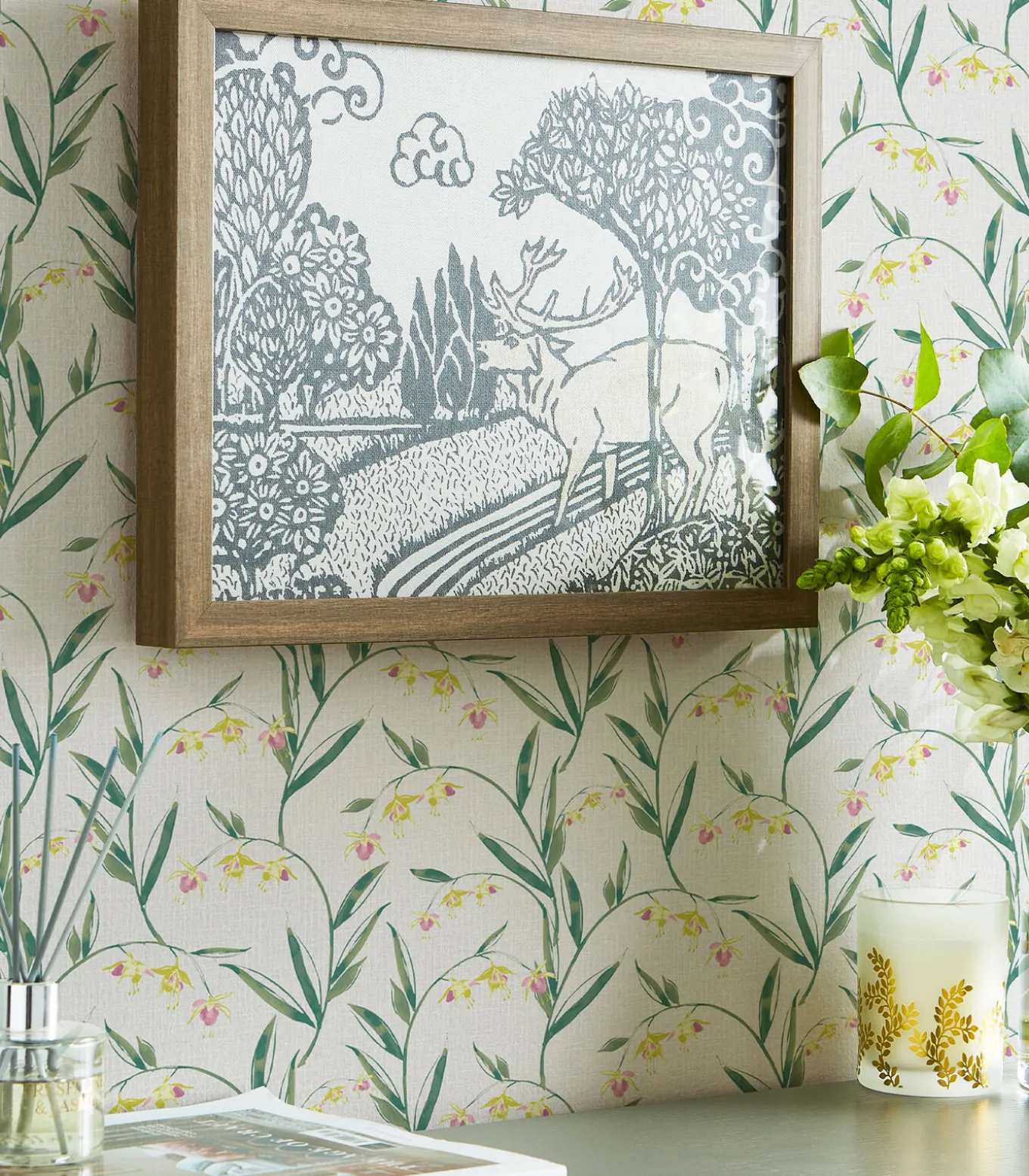 Vliesbehang Fulwell Fuchsia Grijs