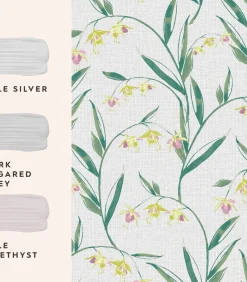 Vliesbehang Fulwell Fuchsia Grijs