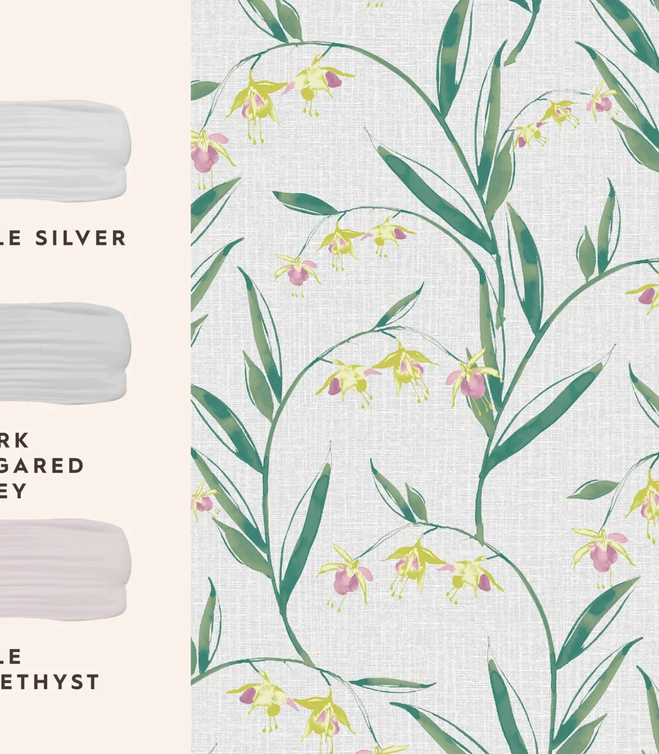 Vliesbehang Fulwell Fuchsia Grijs