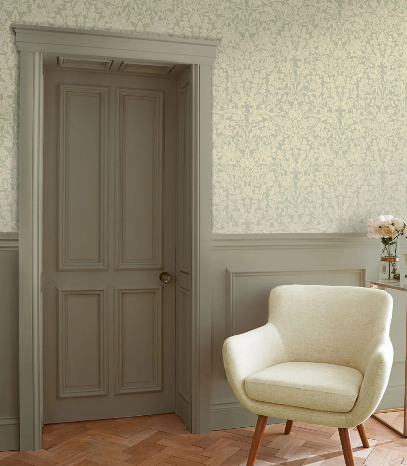 Vliesbehang Hartley Damask Sage