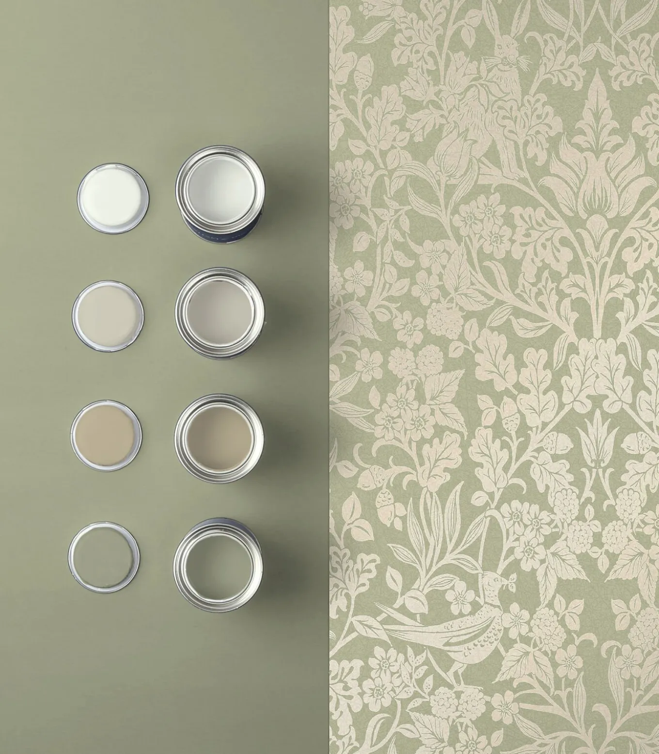 Vliesbehang Hartley Damask Sage