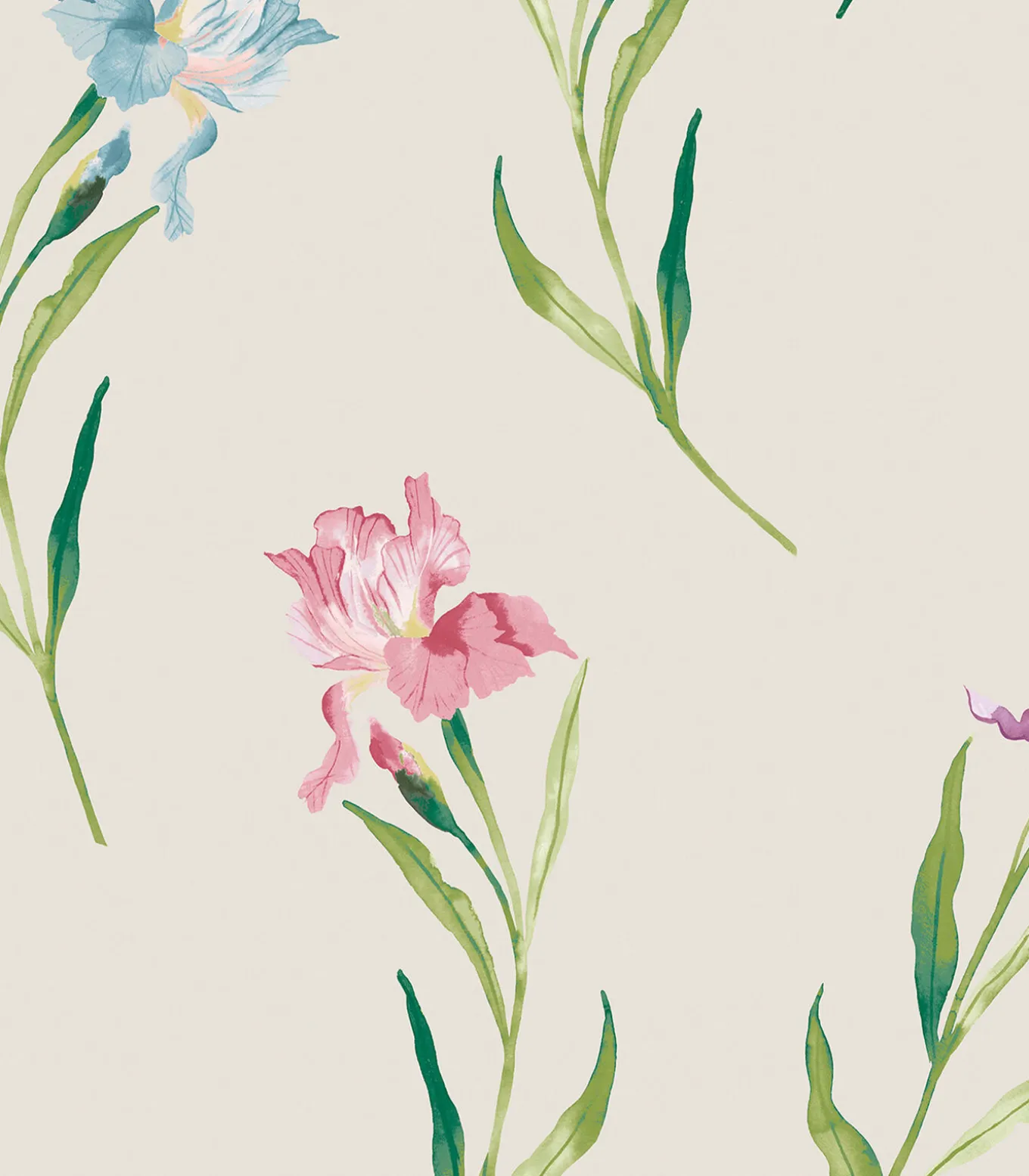 Vliesbehang Hawling Irises Naturel