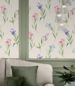 Vliesbehang Hawling Irises Naturel