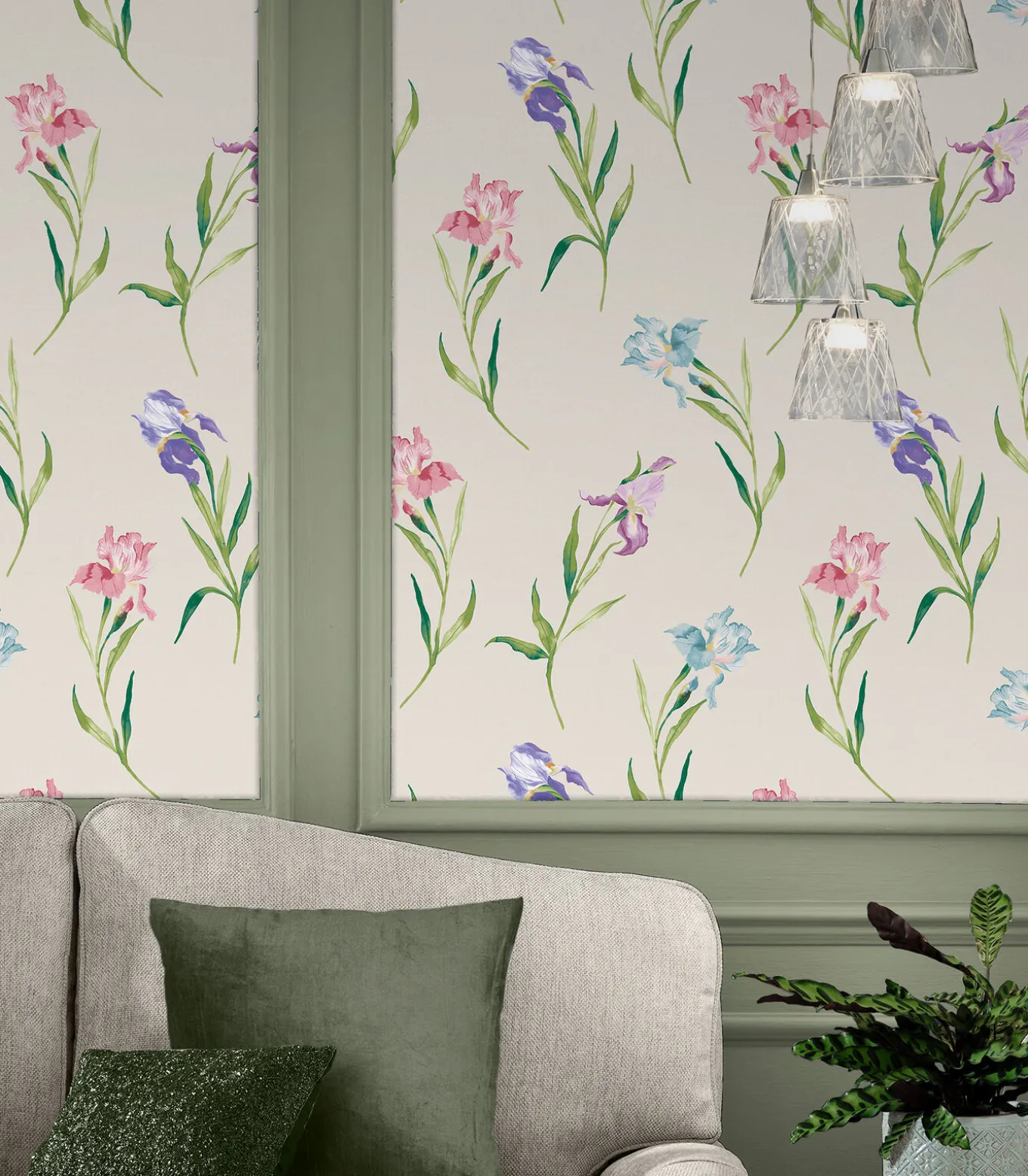 Vliesbehang Hawling Irises Naturel