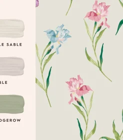 Vliesbehang Hawling Irises Naturel