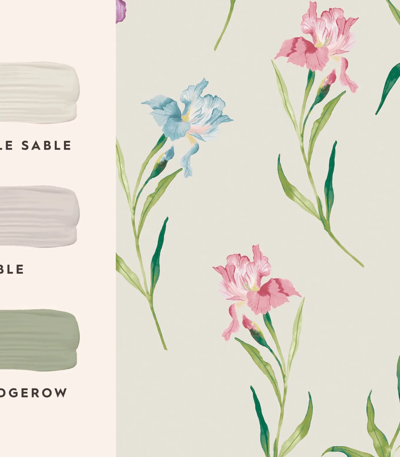 Vliesbehang Hawling Irises Naturel