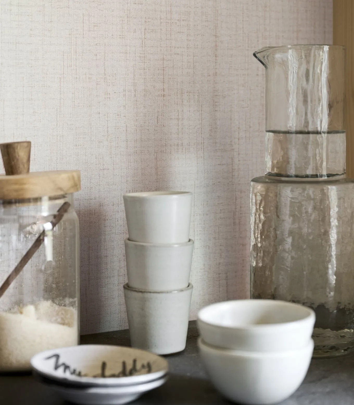 Vliesbehang linnen gold cotton