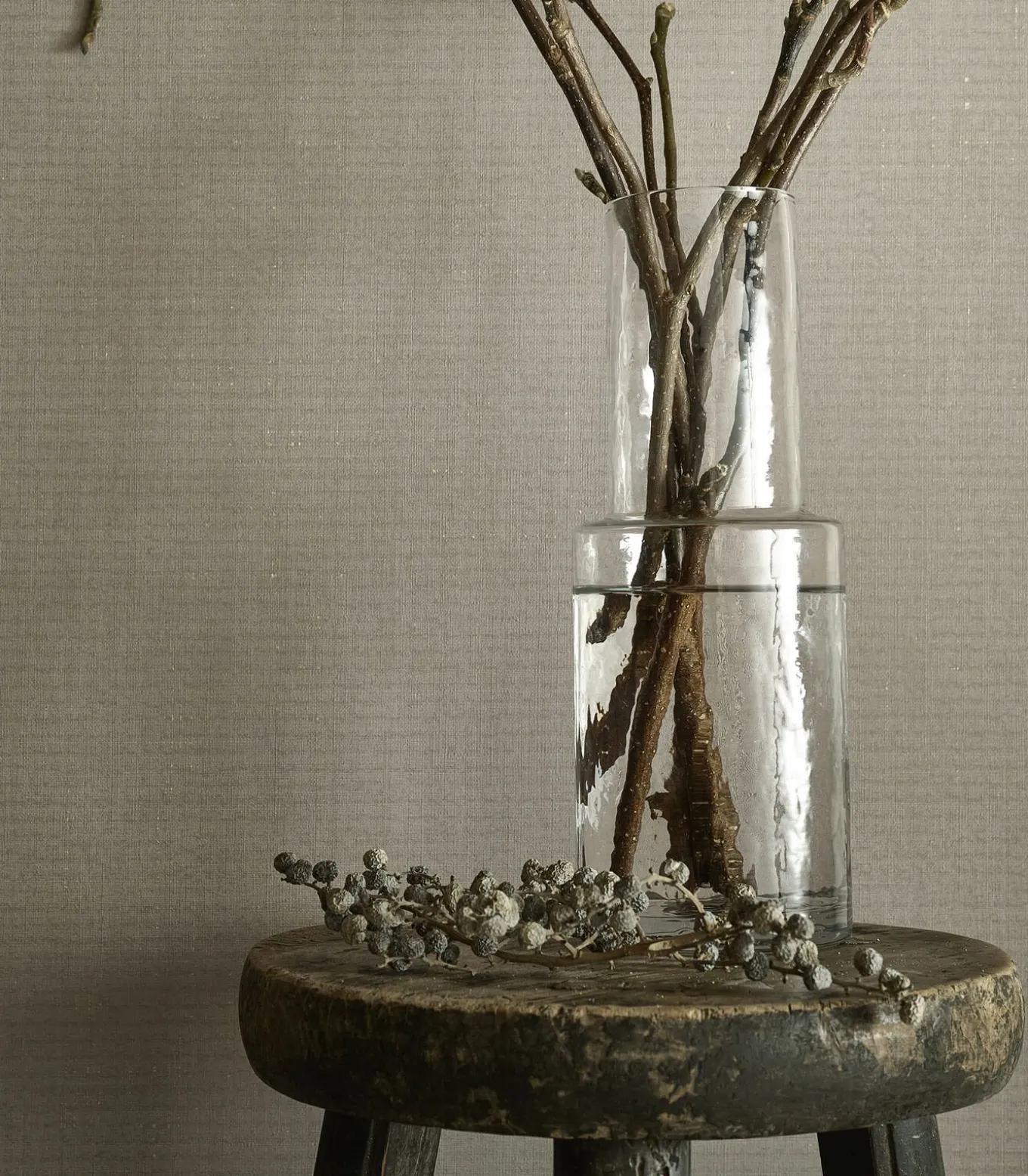 Vliesbehang linnen gold mire