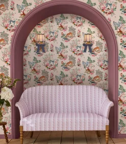 Vliesbehang Painted Kingdom Pink