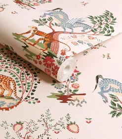 Vliesbehang Painted Kingdom Pink