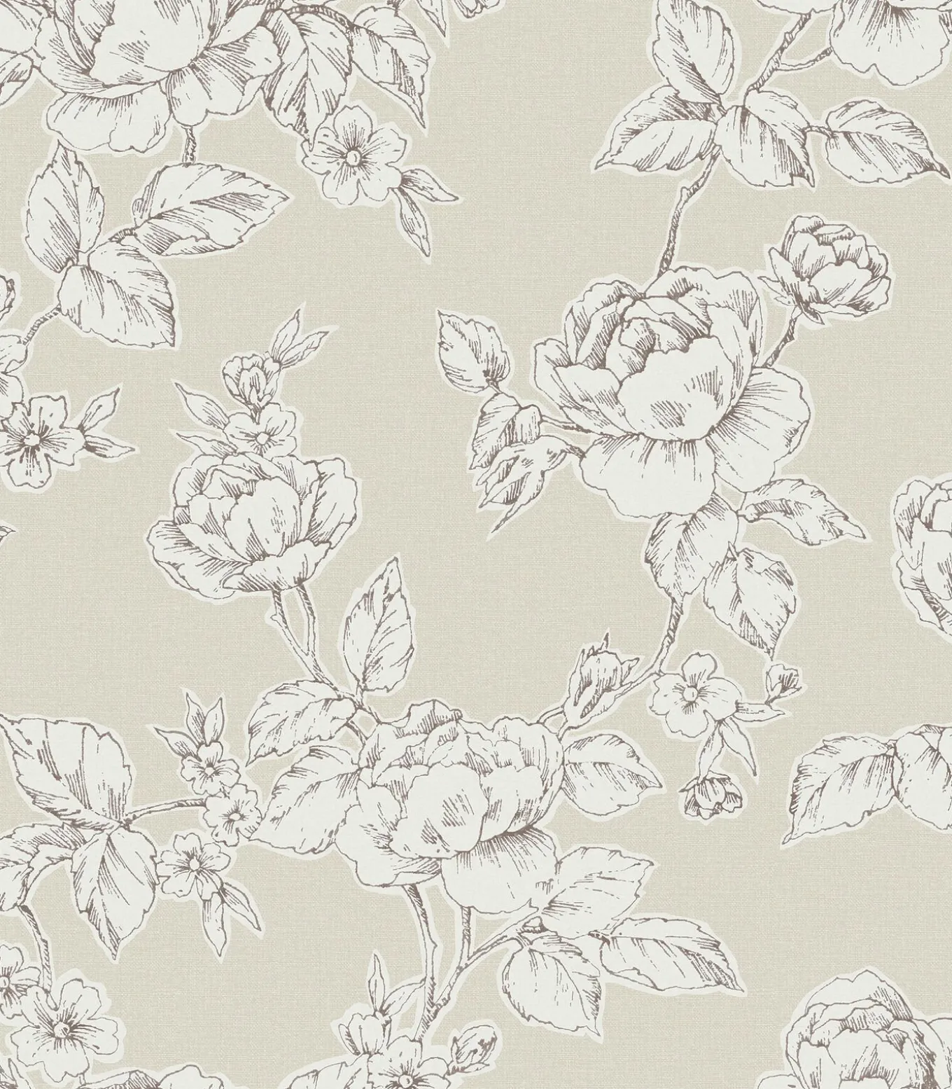 Vliesbehang Pollington Roses Naturel