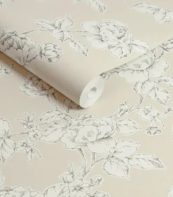 Vliesbehang Pollington Roses Naturel