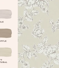 Vliesbehang Pollington Roses Naturel