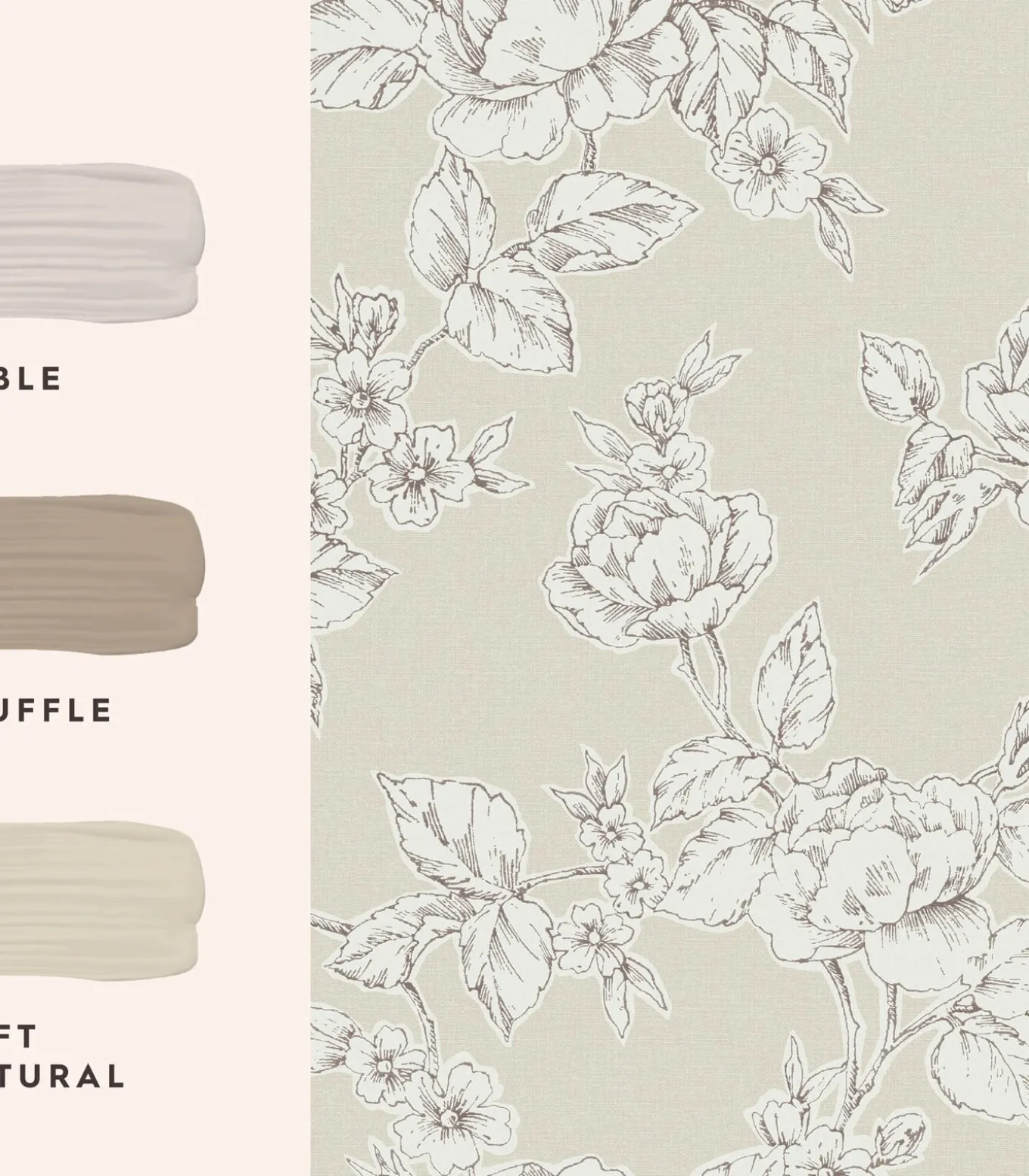 Vliesbehang Pollington Roses Naturel