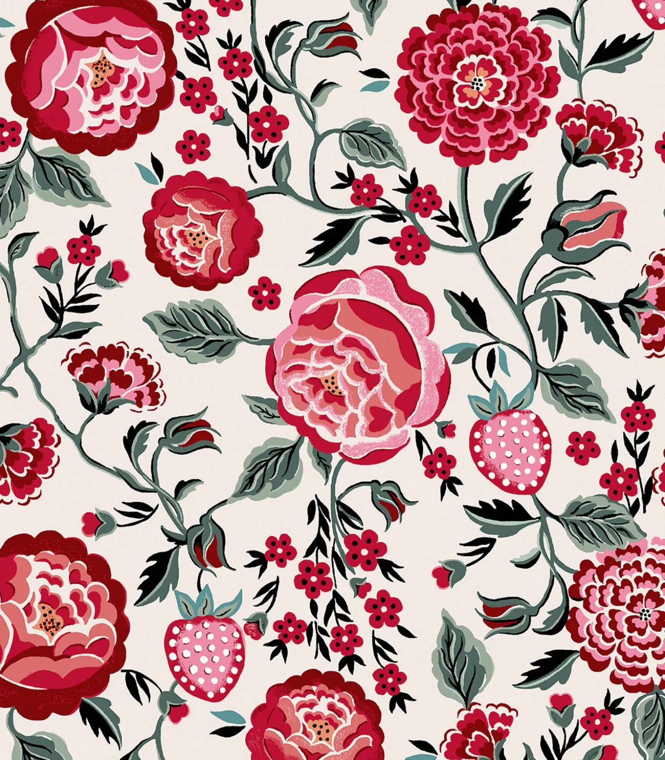 Vliesbehang Strawberry Garden Rose