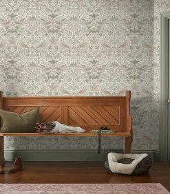 Vliesbehang Strawberry Thief Sage & Pink