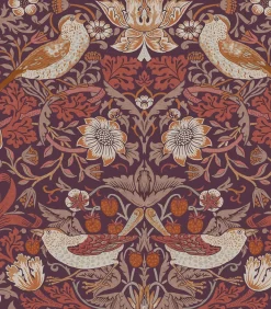 Vliesbehang Strawberry Thief Plum