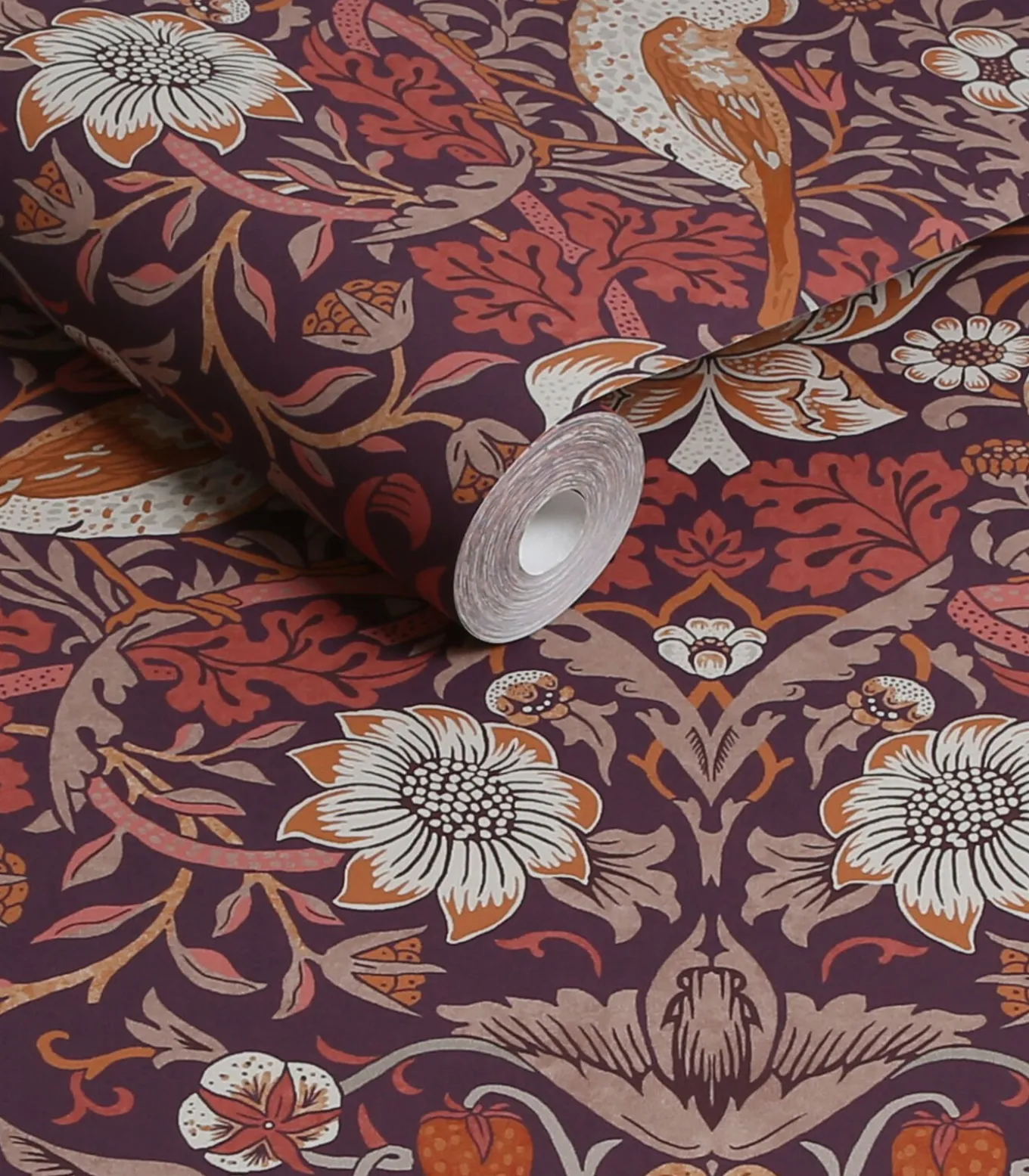 Vliesbehang Strawberry Thief Plum