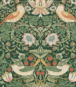 Vliesbehang Strawberry Thief Rich Green