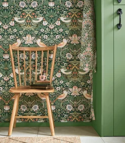 Vliesbehang Strawberry Thief Rich Green